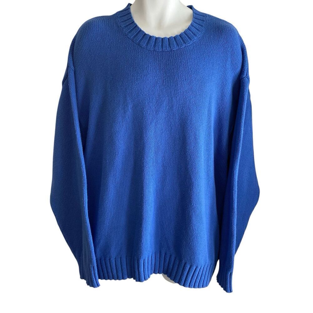 Banana Republic Sweater Men's Large Blue Organic Cotton Crew Neck Oversized NWT